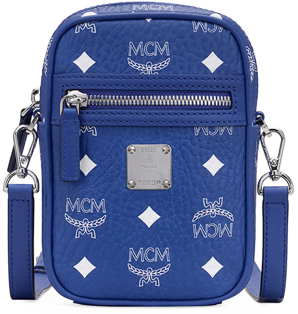 MCM Visetos Klassik Cross Body Bag in Blue