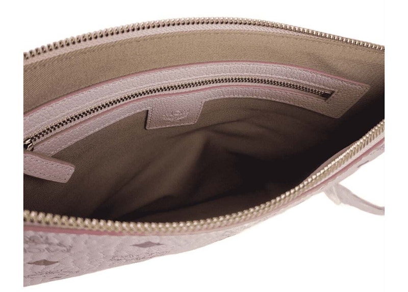 MCM Crossbody Pouch Visetos Powder Pink in Coated Canvas with Goldtone
