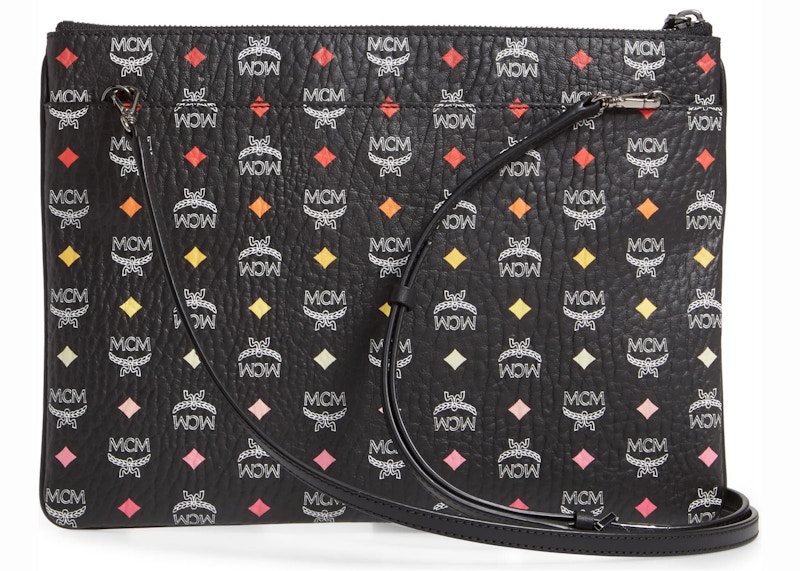 MCM Crossbody Pouch Visetos Skyoptic Medium Black/Red/Multicolor in