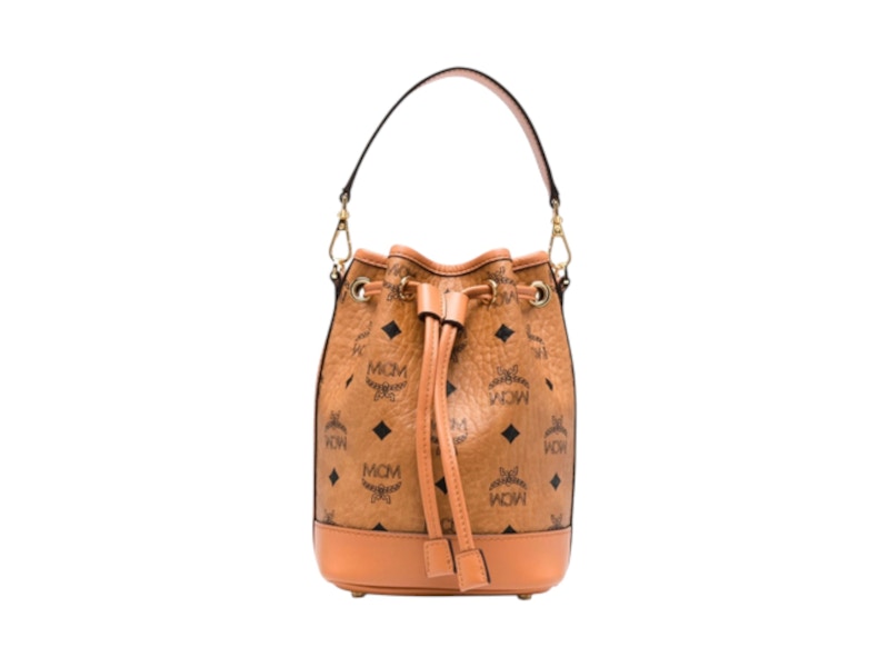 MCM Dessau Vi Mini Drawstring Cognac