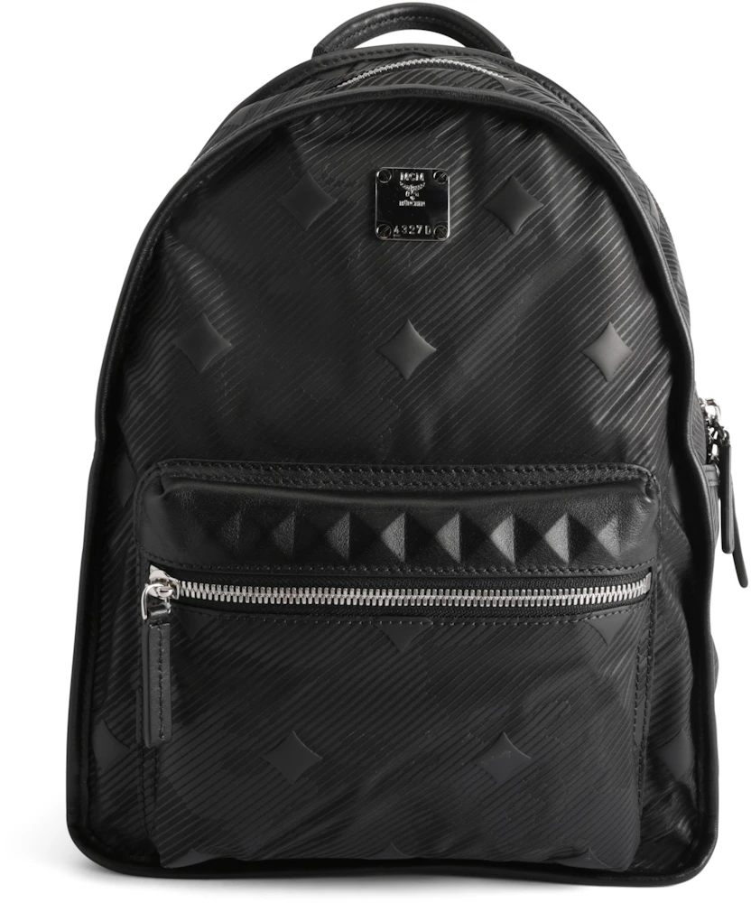 MCM Dieter Backpack Lion Camo Small Black in Nylon with Silver-tone - US