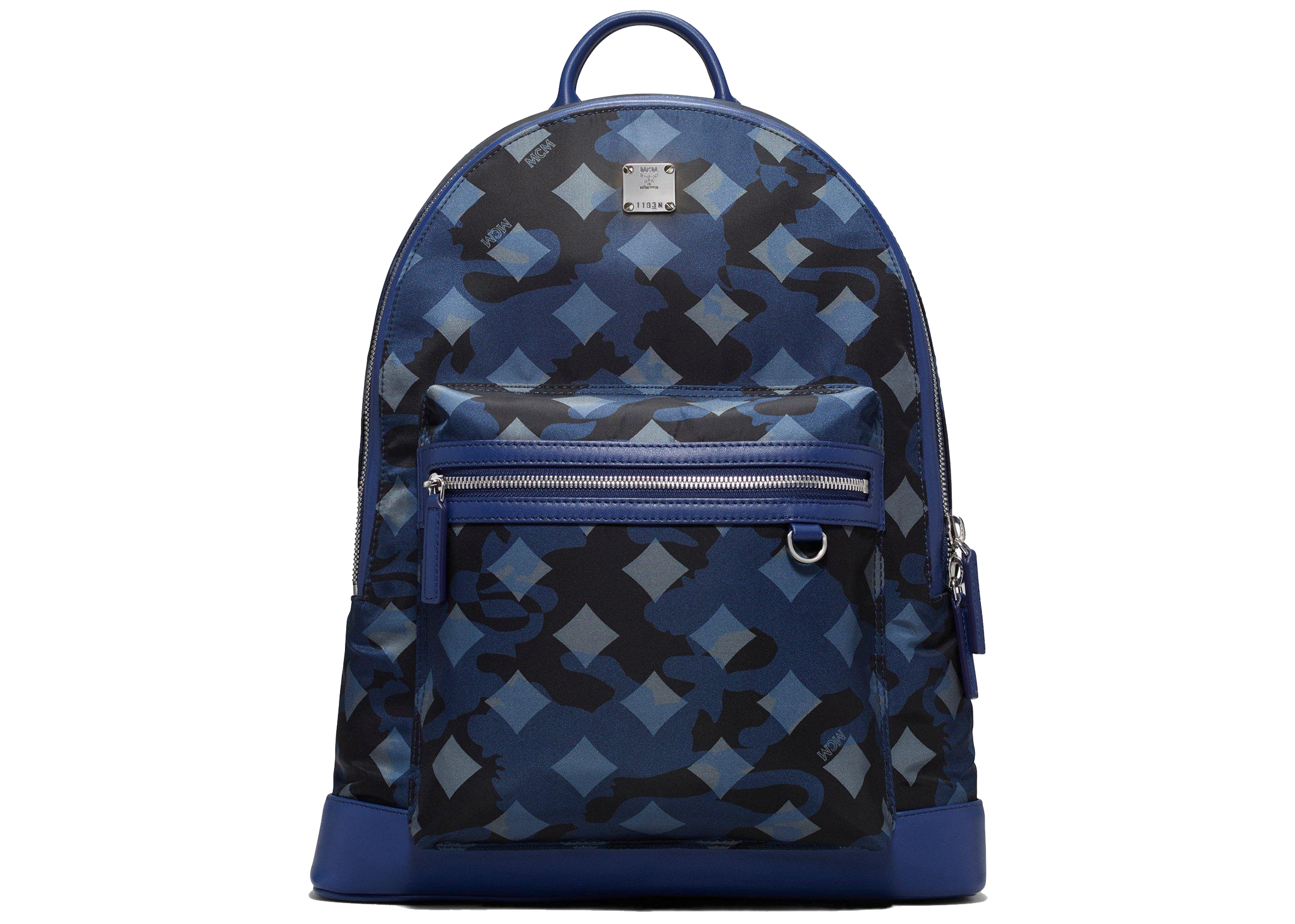 MCM Dieter Backpack Munich Large Lion Camo in Nylon with Cobalt ...
