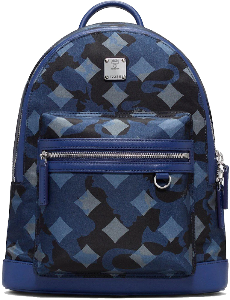 MCM Backpack Dieter Monogrammed Navy Blue Nylon Backpack MUK 7ADT19 VA001