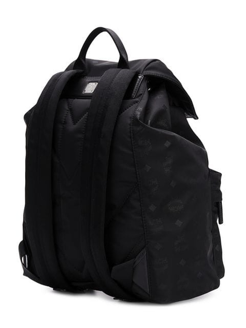 MCM Dieter Backpack Two Pocket Large Black in Nylon with Gunmetal US