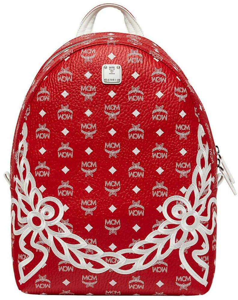MCM, Bags, Authentic Medium Red Mcm Backpack
