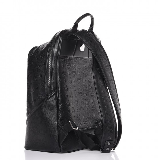 MCM Backpack Monogram Ottomar Leather Black with Gunmetal de la