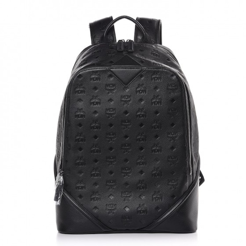 Mcm backpack monogram on sale ottomar leather black