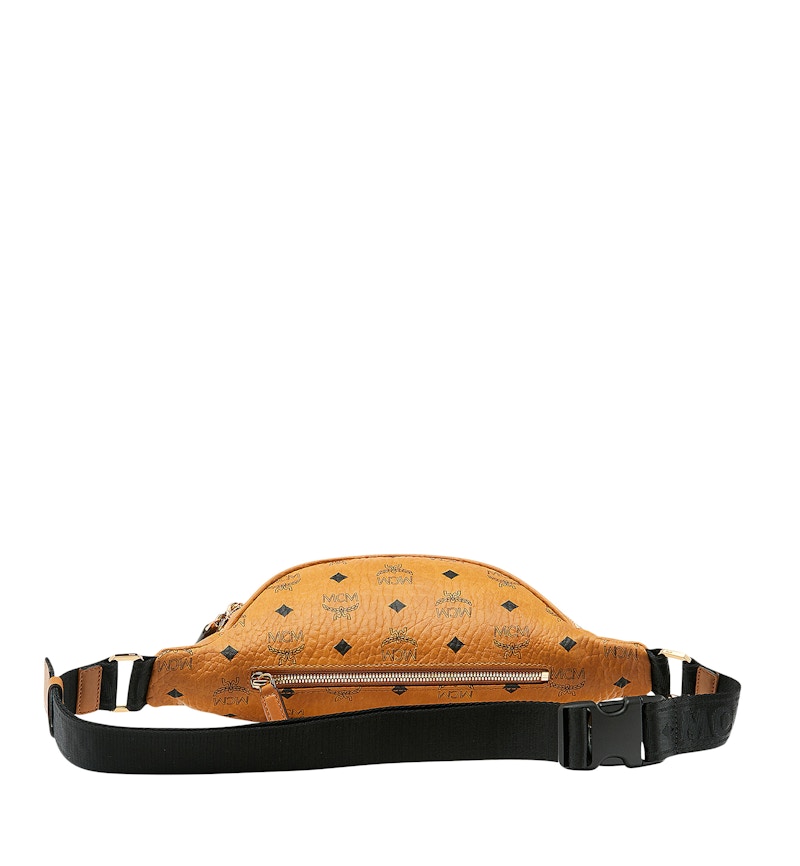 MCM Fursten Belt Bag Visetos Small Cognac in Coated Canvas with Dark