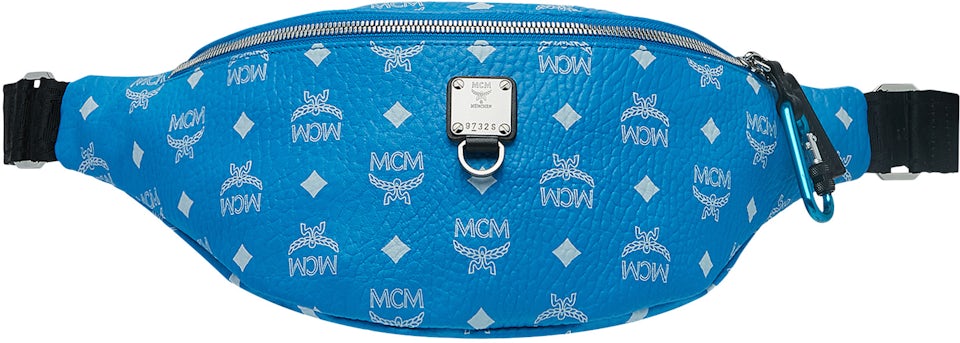 MCM Fursten Belt Bag White Visetos Medium T Blue in Coated Canvas with  Silver-tone - US