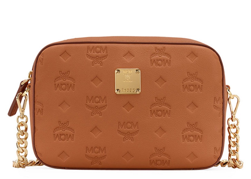 Mcm klara monogrammed hot sale satchel bag