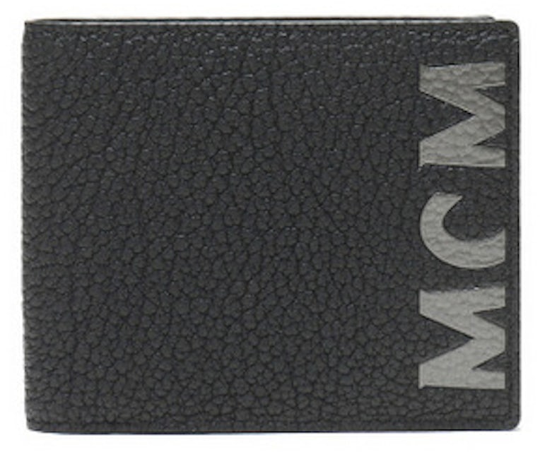 MCM Logo Printed Short Wallet Black in Leather - US