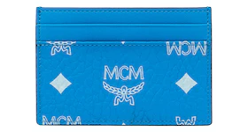 MCM Logo Visetos Card Case Blue
