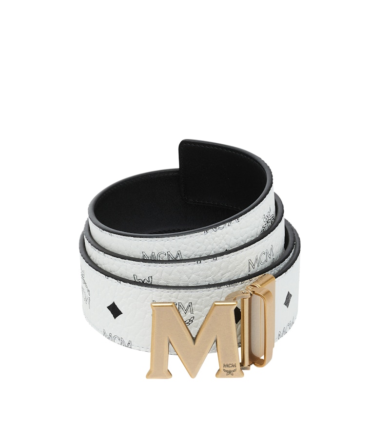 White and 2025 gold mcm belt