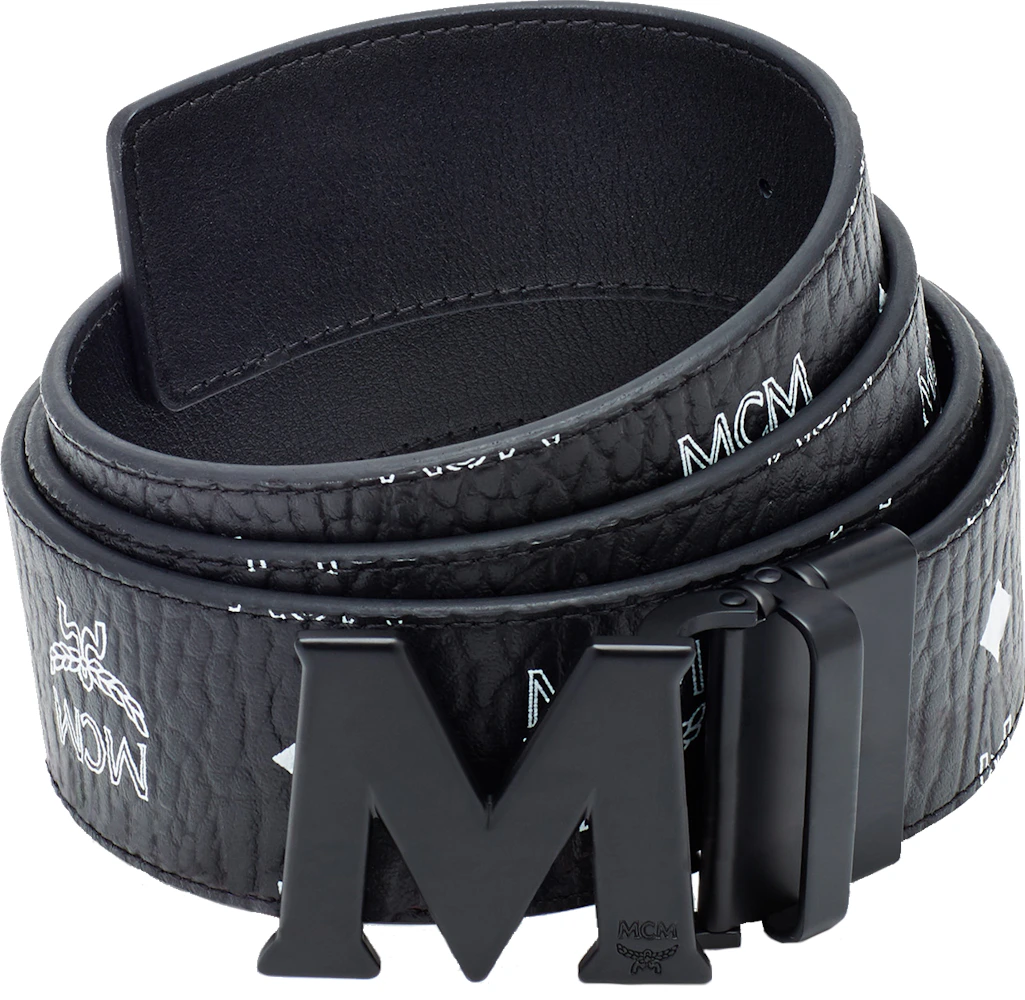 AUTH NWT MCM Visetos Logo Coated Canvas Belt Bag Black