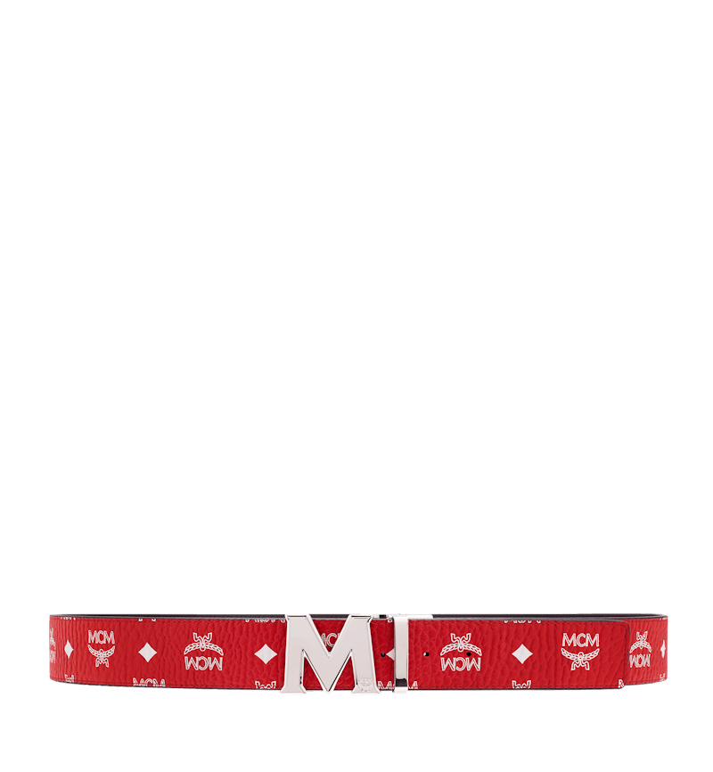red and white mcm belt
