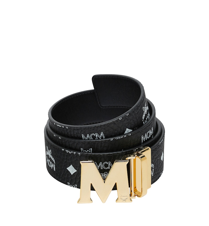 MCM M Reversible Belt White Visetos 1.75