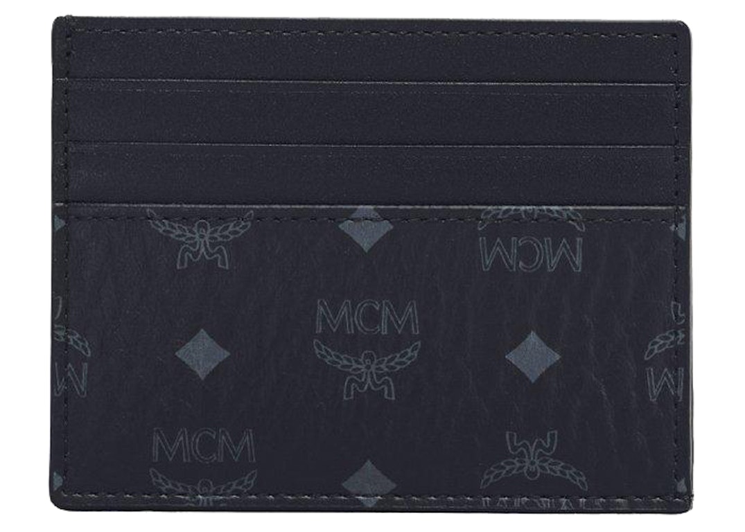 Pre-owned Mcm Monogram Card Case Black