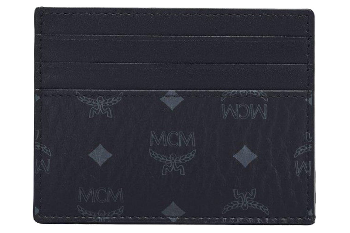 Pre-owned Mcm Monogram Card Case Black