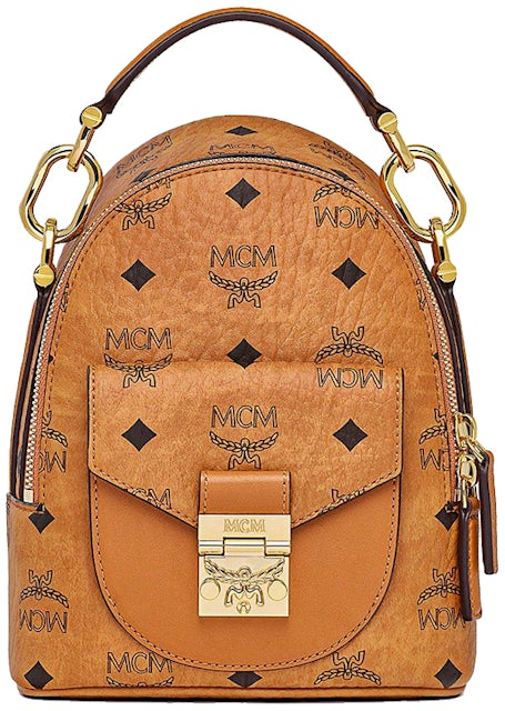 Mcm Patricia Visetos Mini Backpack - Cognac
