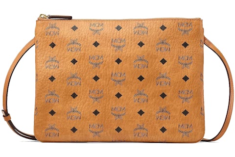 Cognac Mcm Visetos Medium Pouch MCM Vintage Boston Bag Cognac Visetos Medium Shoulder Bags