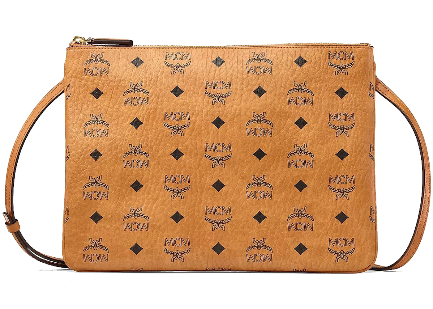 Mcm visetos pouch crossbody medium cognac Clearance