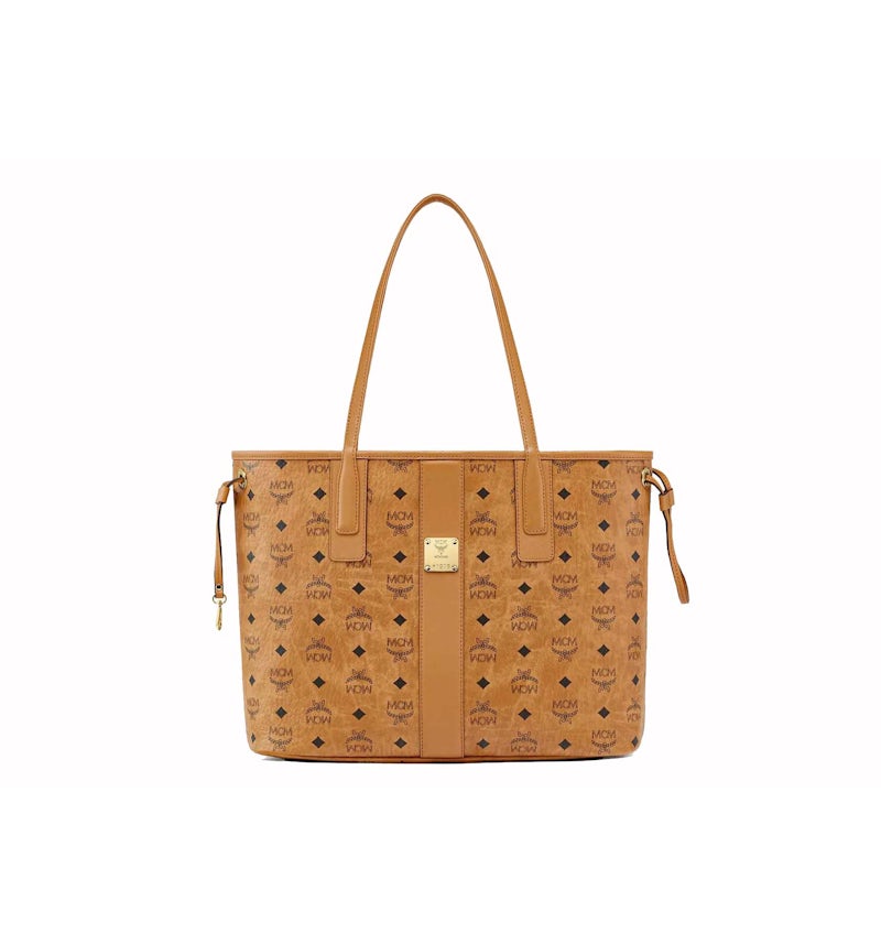 MCM Reversible Liz Shopper Mediano Visetos Coñac in Canvas with