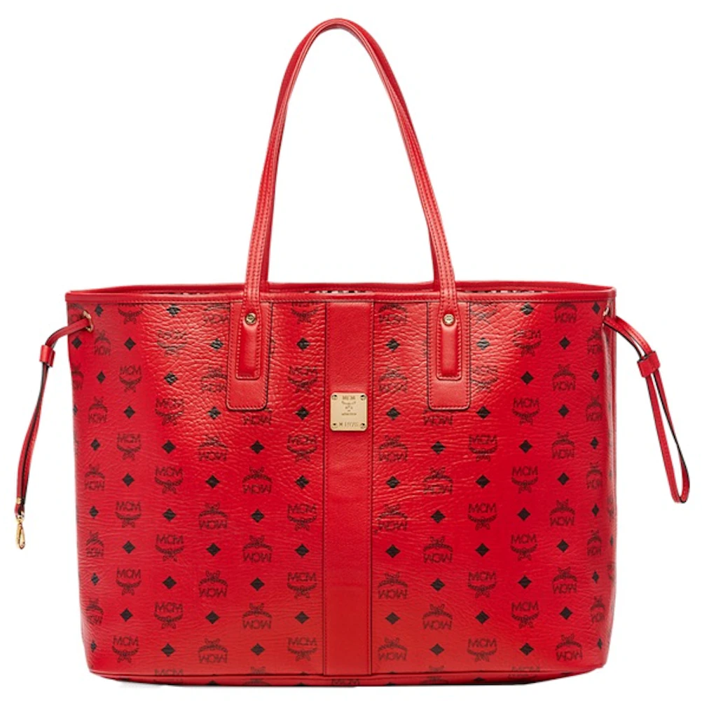 MCM Reversible Liz Shopper Visetos Large Ruby Red in Coated Canvas with  Silver Cobalt-tone - US
