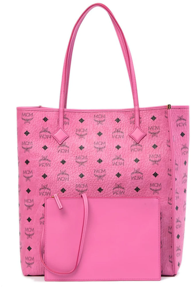 MCM Visetos Monogram Logo Crossbody Bag Pink in Leather with Gold-tone - US