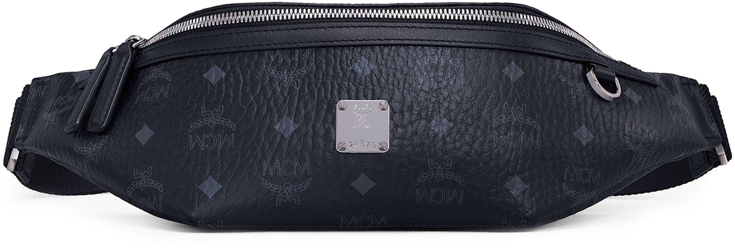 MCM Slim Fursten Belt Bag Medium Visetos Black in Coated Canvas with  Silver-tone - US