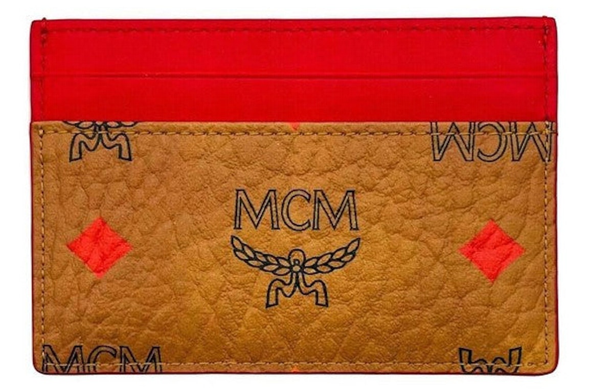 Pre-owned Mcm Spectrum Diamond Rainbow Logo Visetos Card Holder Brown