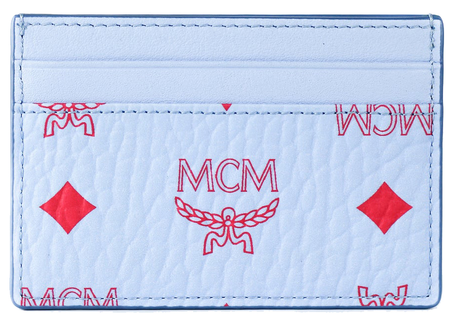 MCM Spectrum Diamond Visetos Card Case Blue Bell in Leather - US