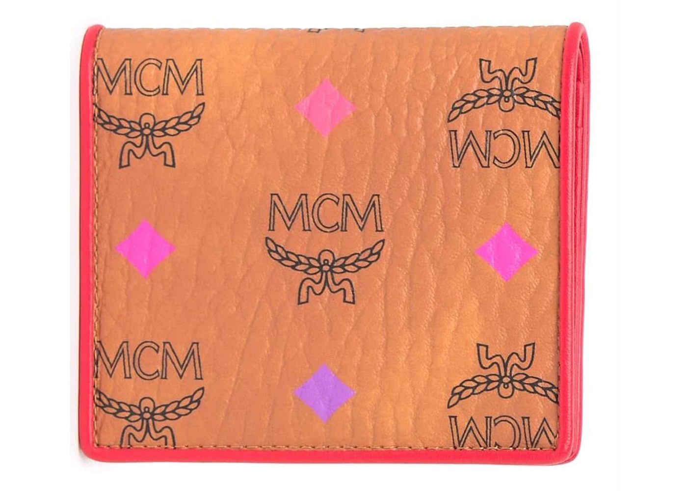 MCM Spectrum Diamond Visetos Card Case Wallet Cognac in Leather with ...