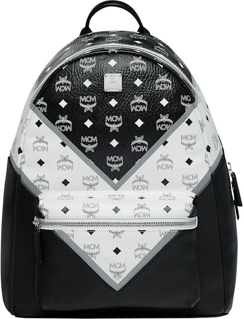 MCM Stark Leather Crossbody Backpack in Black
