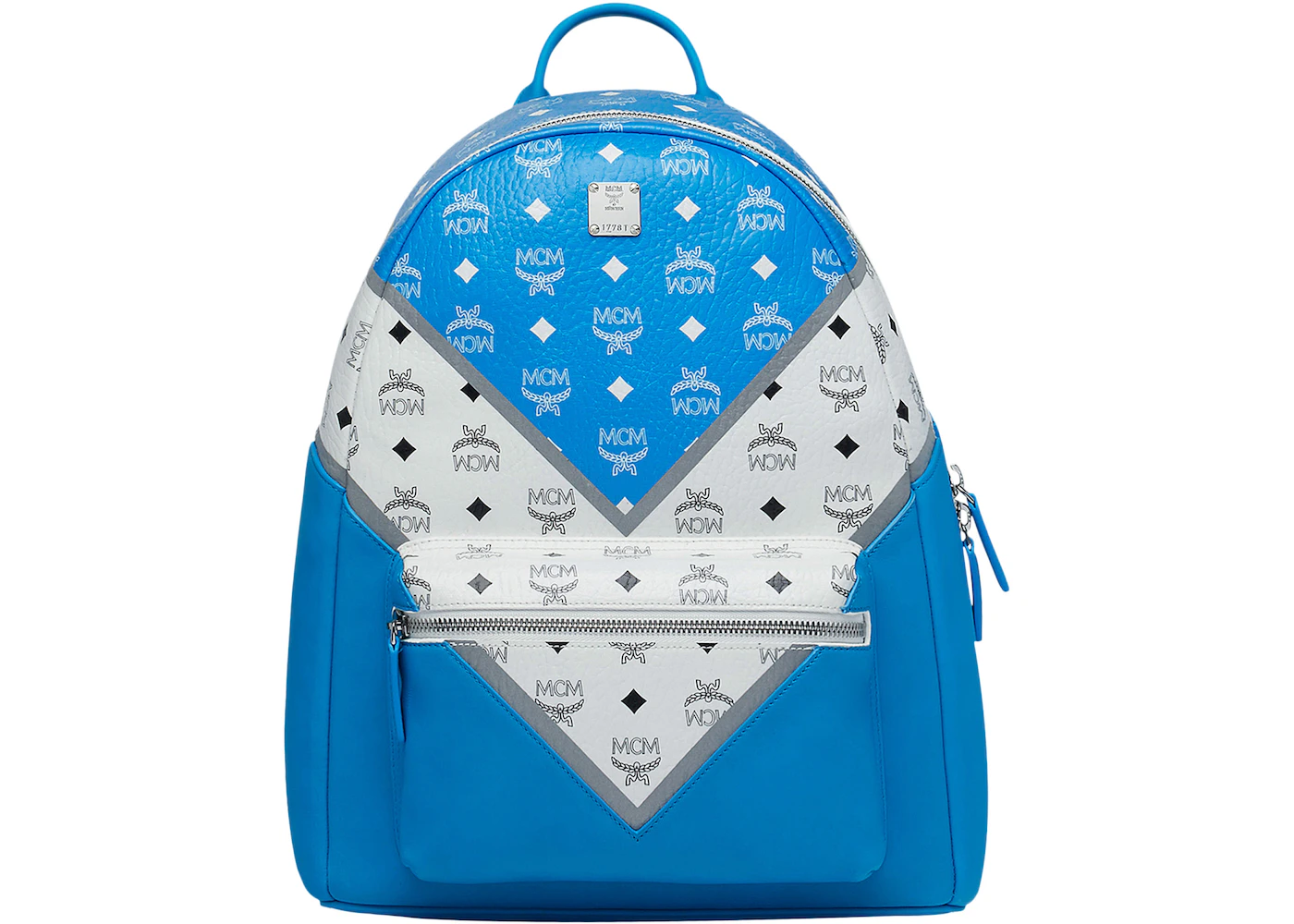 MCM Stark Backpack M Move Visetos Medium T Blue in Coated Canvas with  Silver-tone - US
