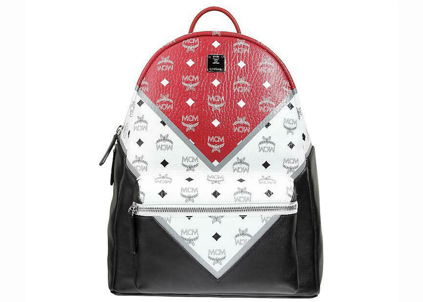 Red and white mcm backpack Clearance