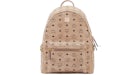 MCM Stark Backpack Visetos Side Studs Beige