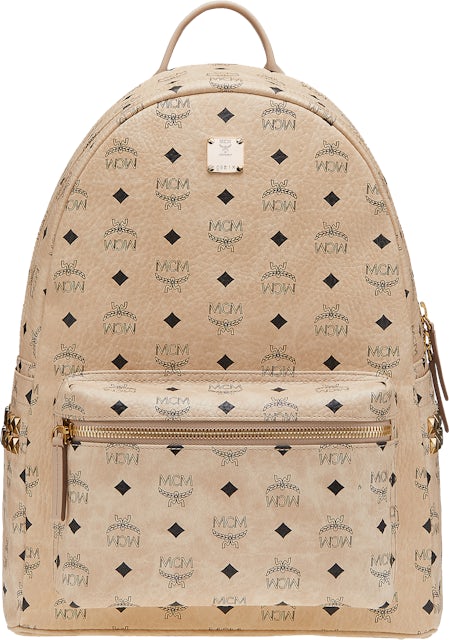 Stark leather backpack MCM Beige in Leather - 35829411