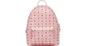 MCM Stark Backpack Visetos Side Studs Medium Soft Pink