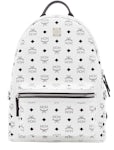 MCM Stark Backpack Visetos Medium White in Coated Canvas with Silver-tone -  US