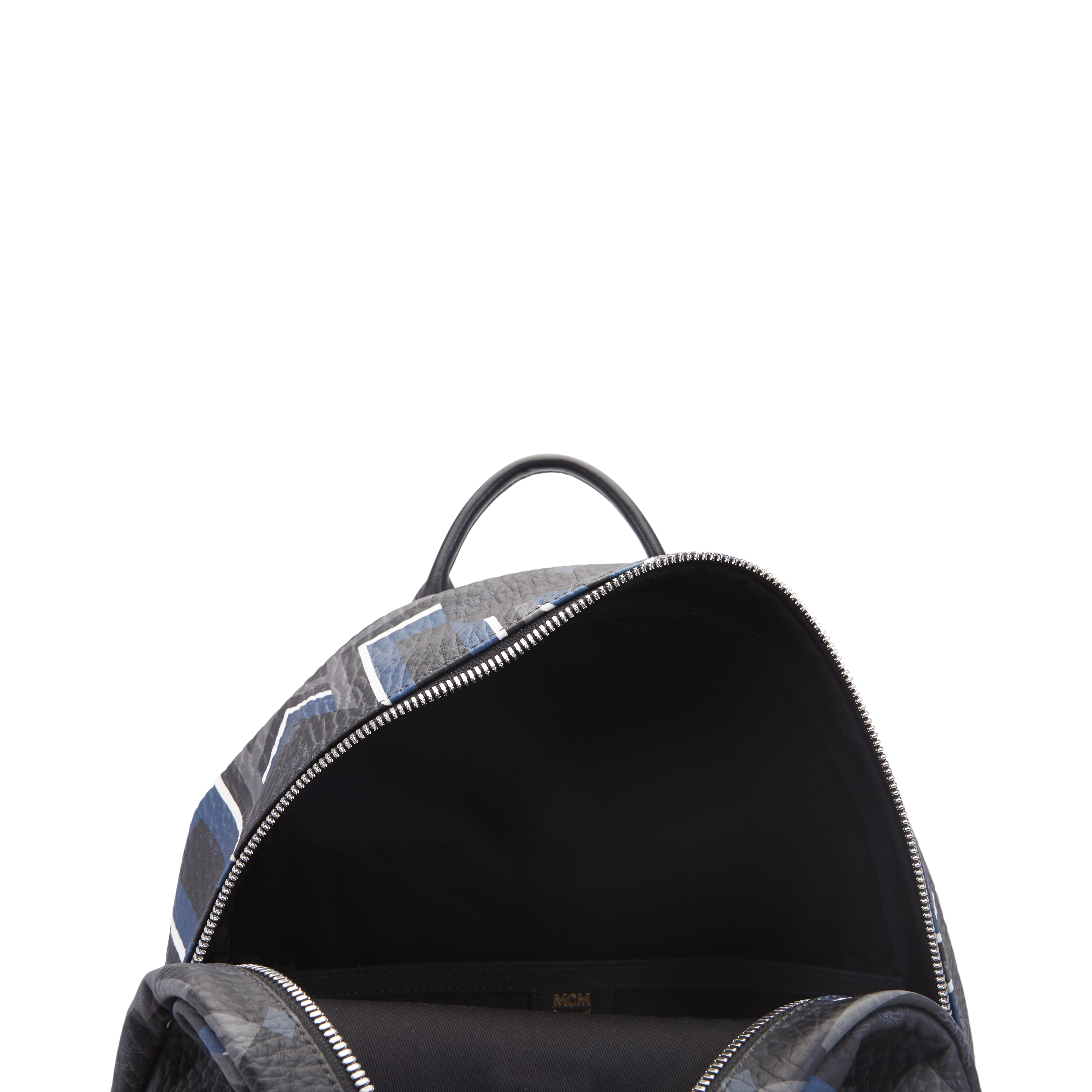 MCM Stark Backpack Visetos Gunta M Stripe Medium Black in Coated