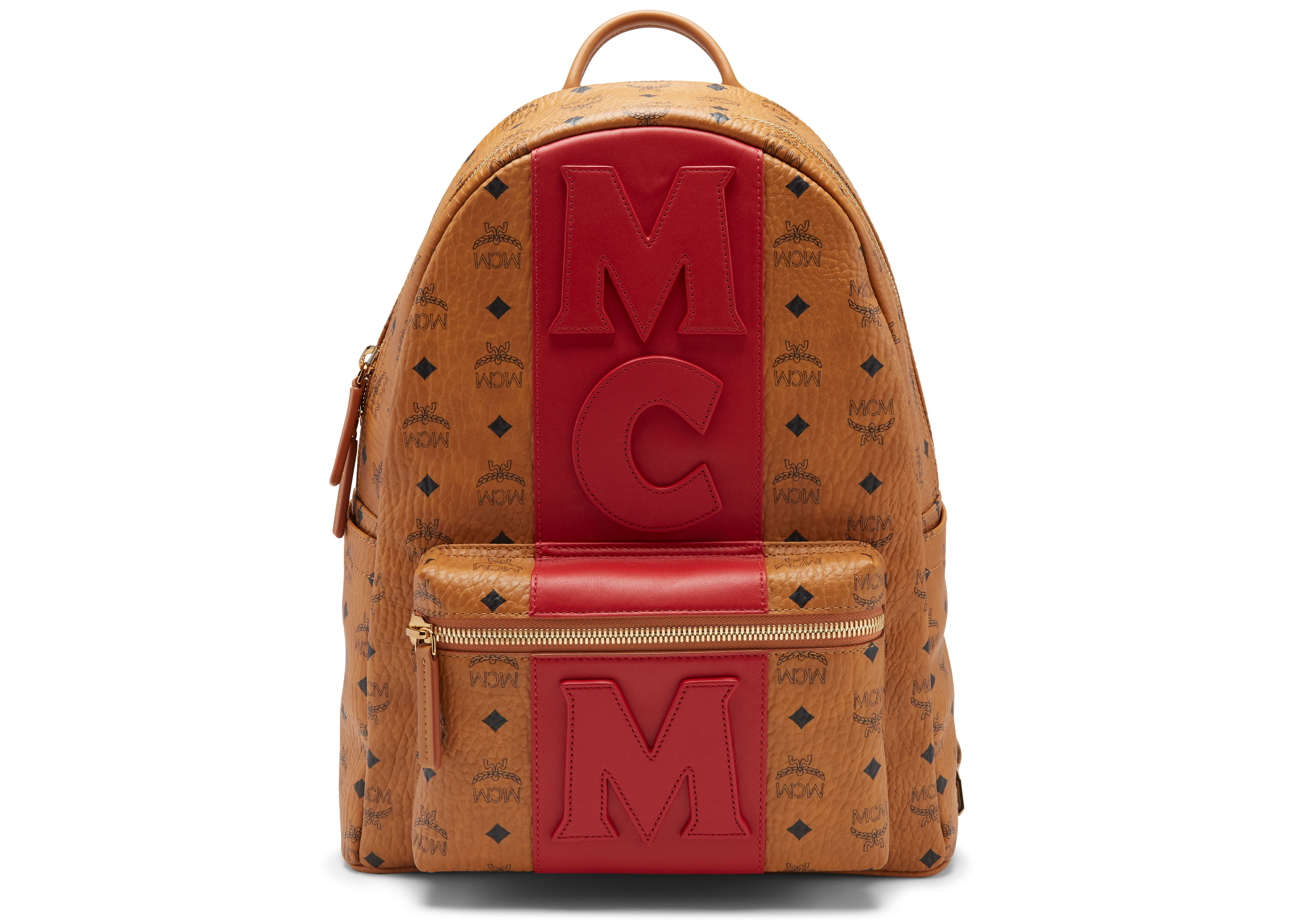 MCM Stark Backpack Visetos Logo Stripe 