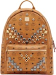 MCM x BAPE Shark Stark Backpack Visetos Cognac in Coated Canvas with 24k  Gold Plated - US