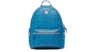 MCM Stark Backpack Visetos Side Studs Medium Munich Blue