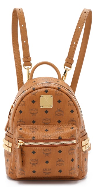 Mcm Medium Stark Visetos Coated Canvas Backpack In Candy Red