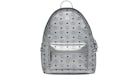 MCM Stark Backpack Visetos Side Studs Medium Berlin Silver