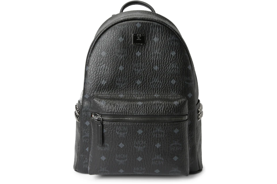 MCM Stark Backpack Visetos Side Studs Small/Medium Black