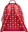 MCM Stark Backpack White Visetos Viva Red in Coated Canvas with