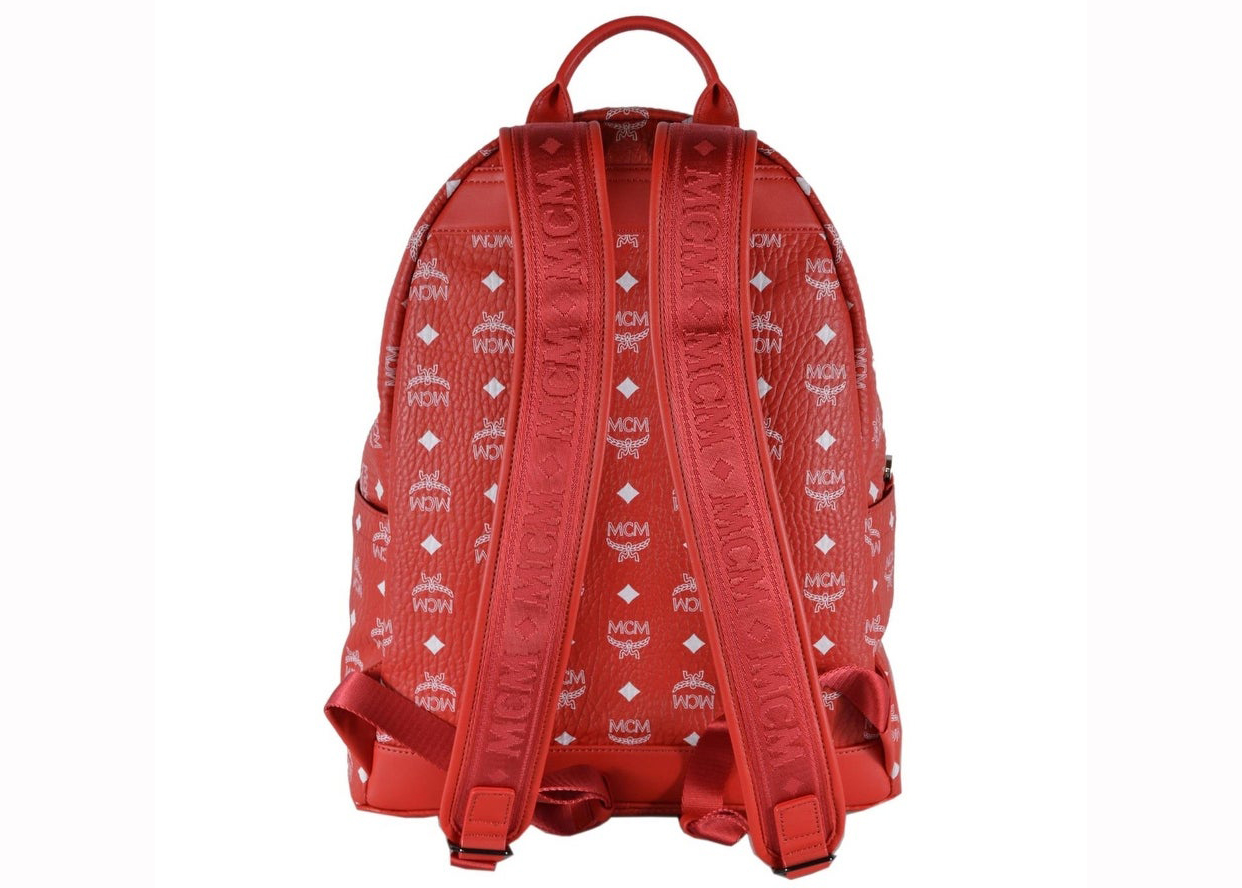 Mcm backpack red stripe hot sale