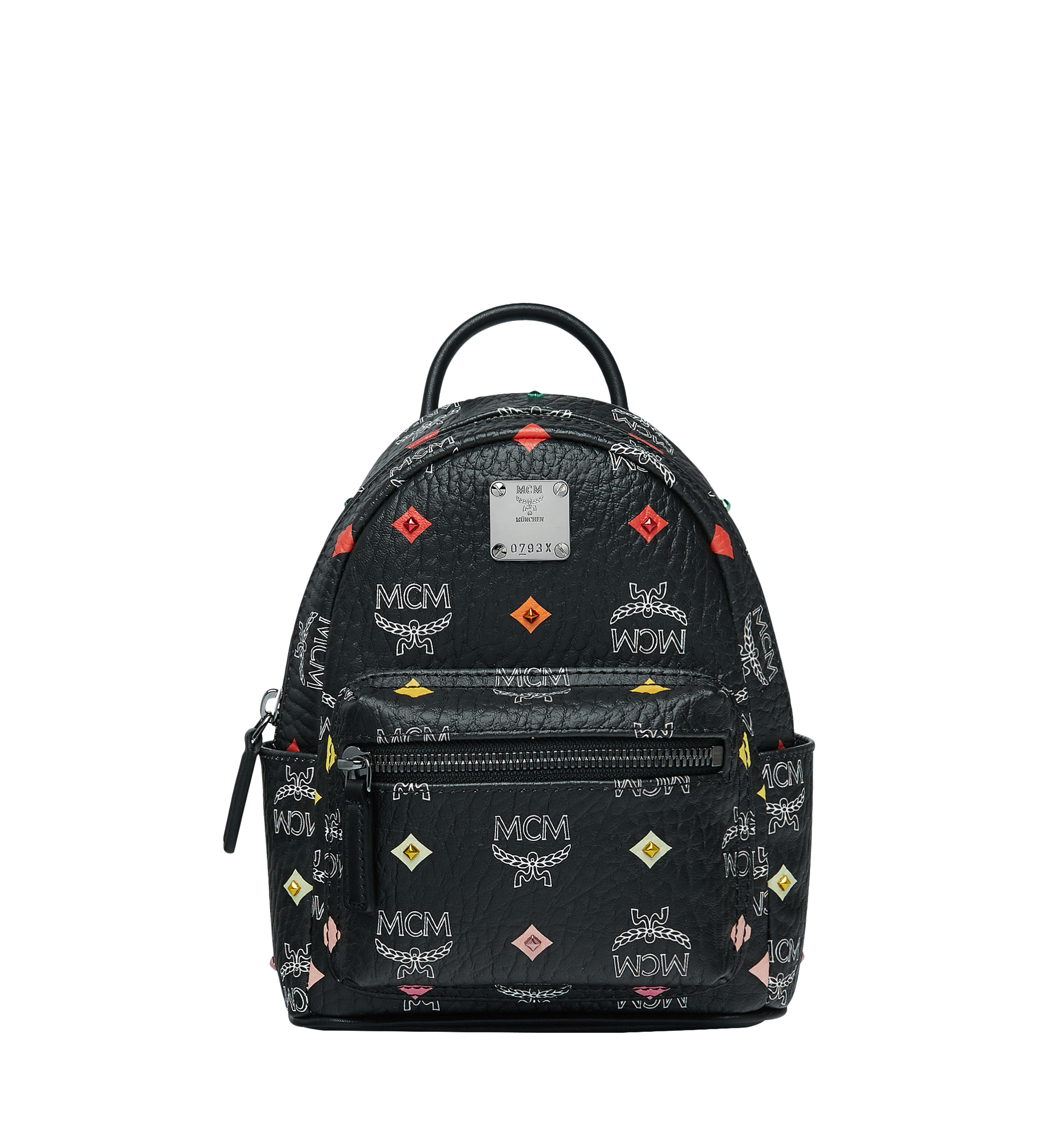 MCM Stark Bebe Boo Backpack Skyoptic Diamond Black in Coated