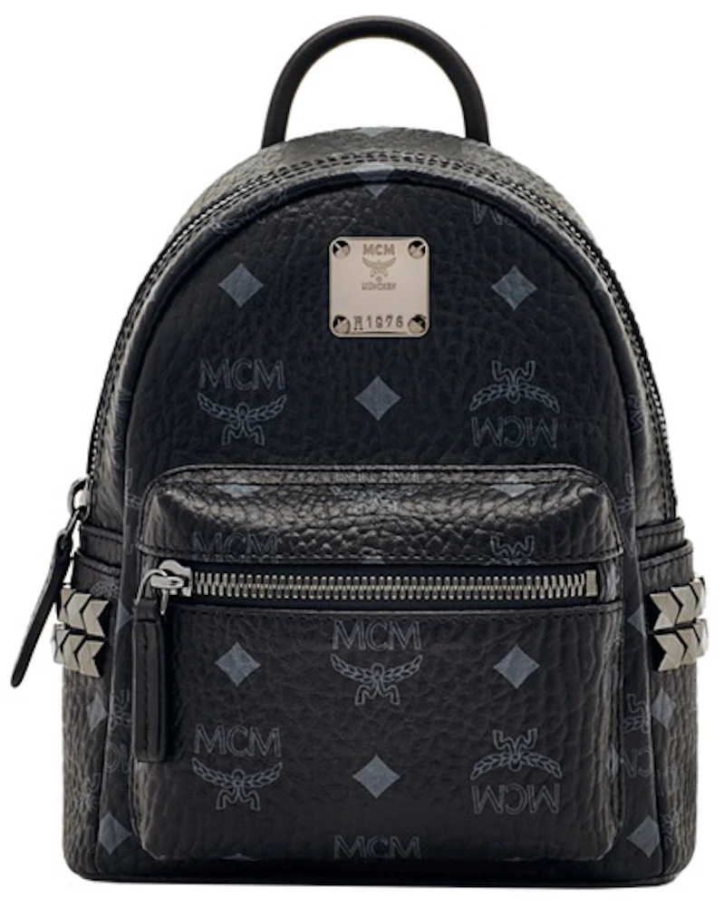 Mcm Stark Backpack Visetos Side Studs Medium Black